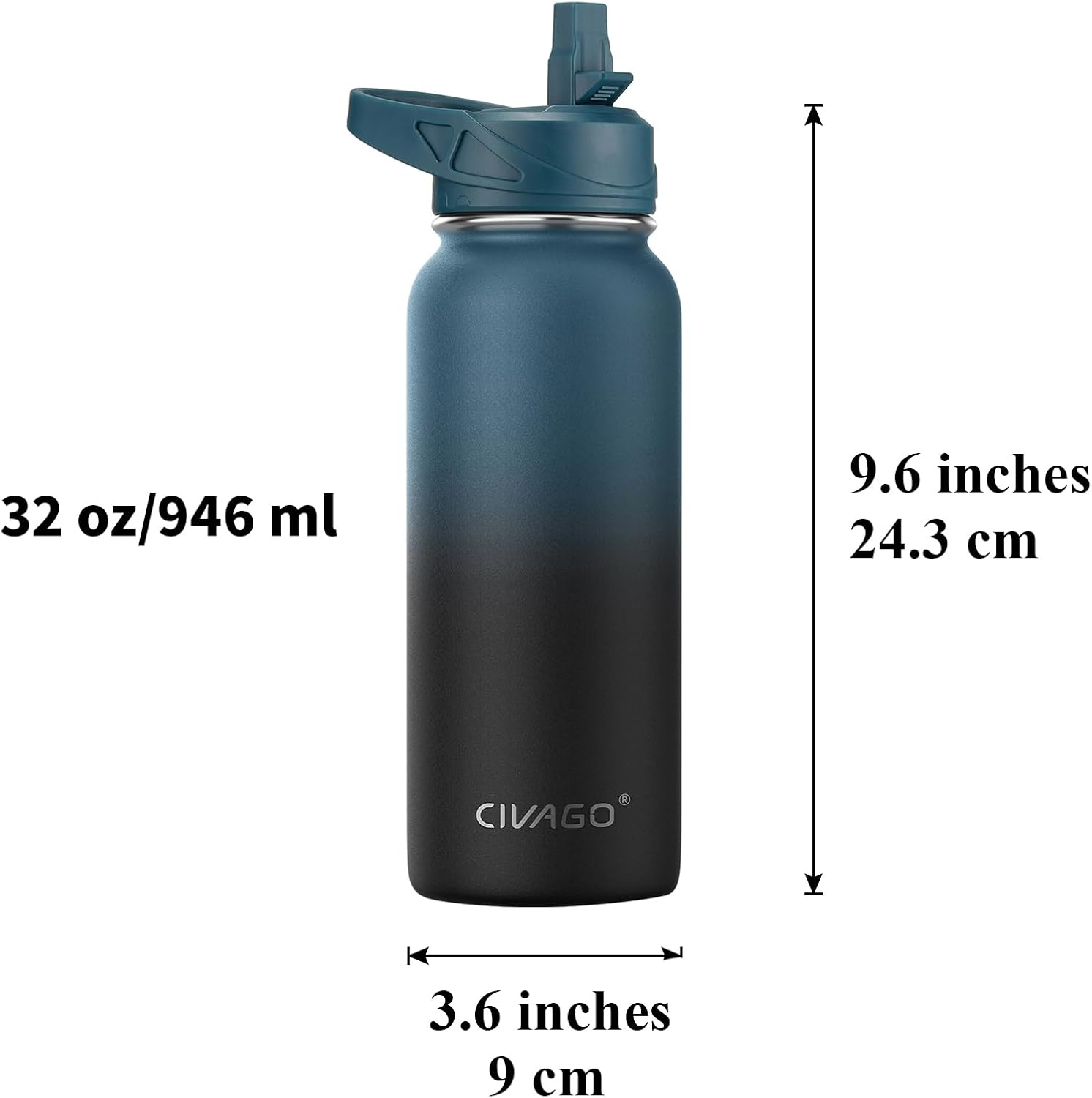 Civago Vacuum Insulated Sports Bottle